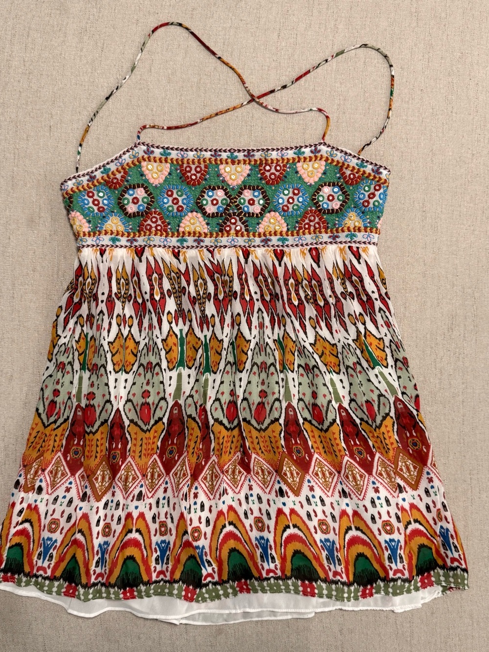 Zara Multicolor Printed Spaghetti Strap Camisole Boho
